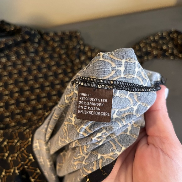 J McLaughlin Geometric Patterned Turtleneck Top - Picture 5 of 6